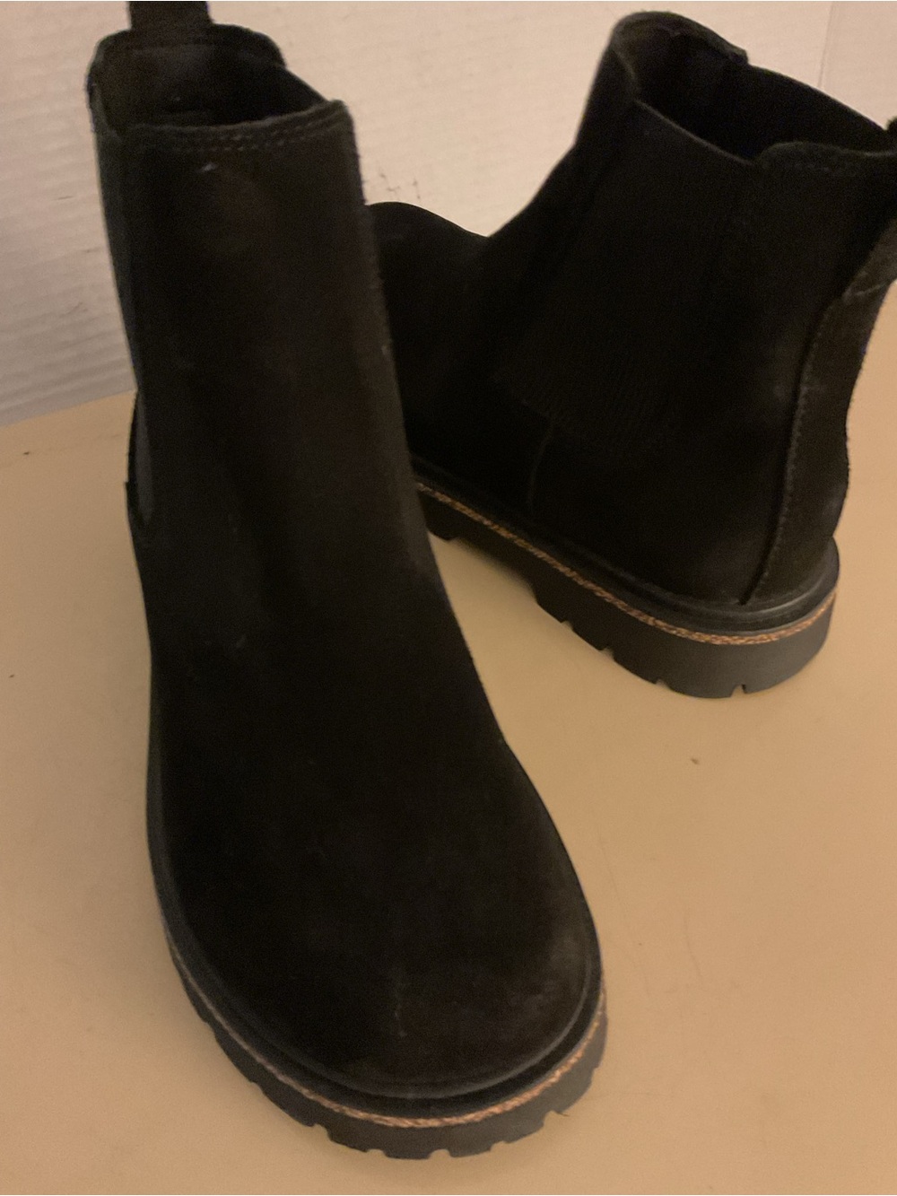 Birkenstock women Black Suede Chelsea Waterproof highwood Boots US 6